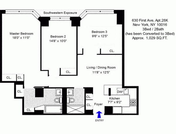 manhattan place 630 first avenue unit 28k 3 bed apt for rent for
